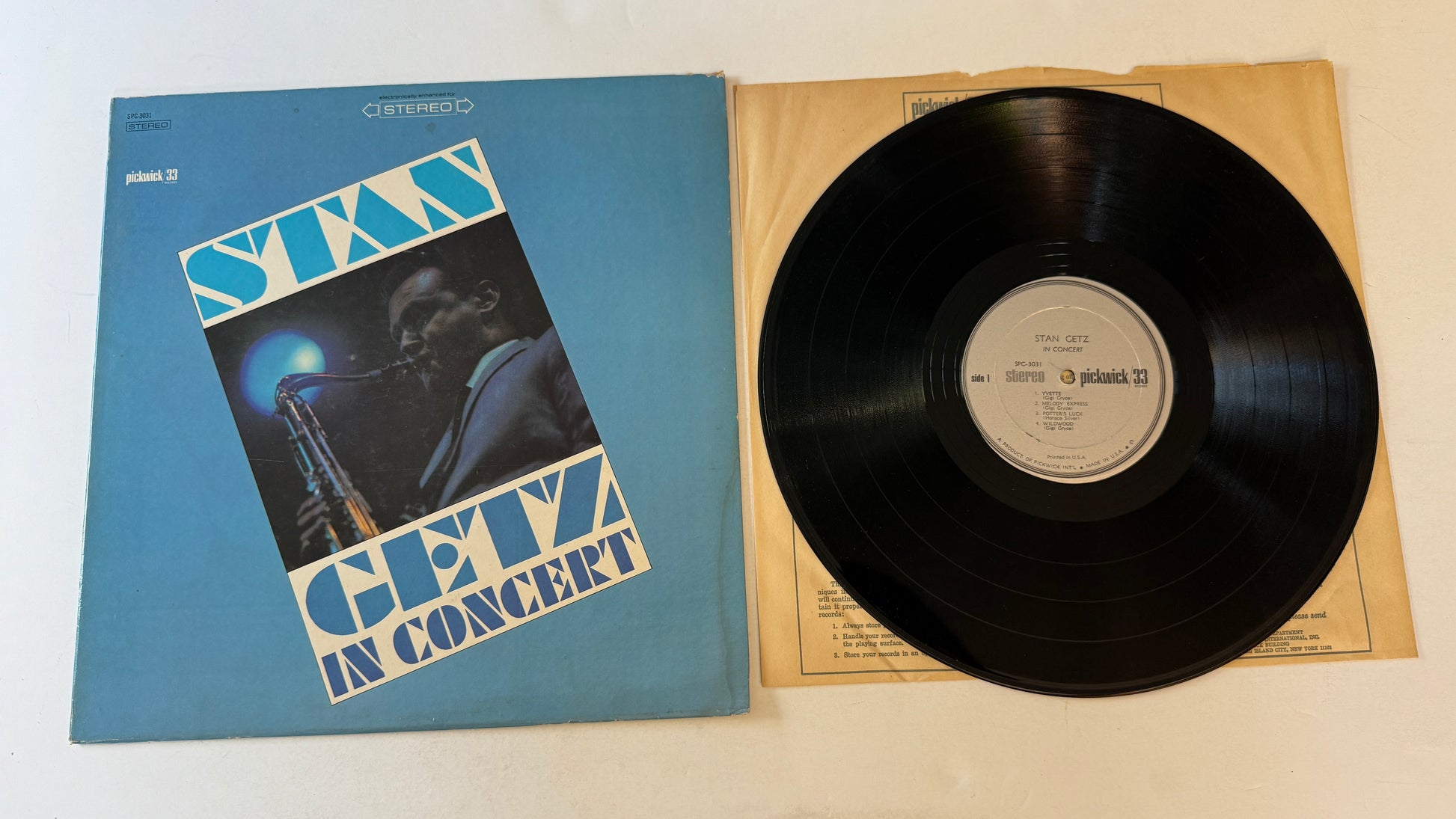 Stan Getz Stan Getz In Concert Used Vinyl LP VG+\VG