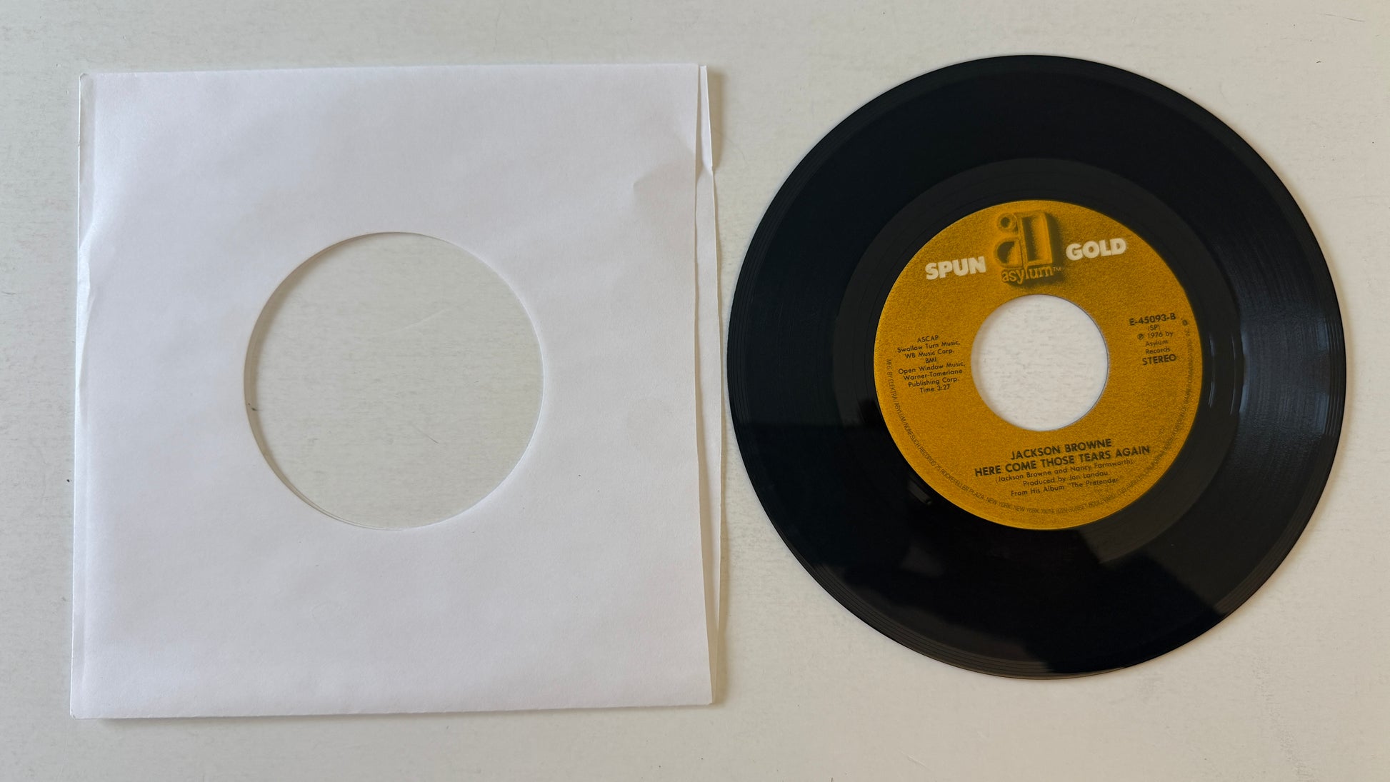 Jackson Browne Stay / Here Come Those Tears Again Used 45 RPM 7" Vinyl VG+\
