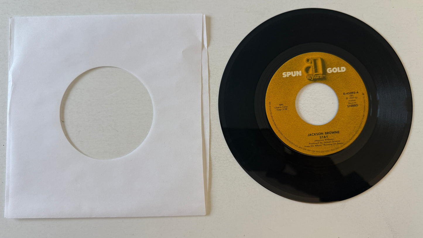 Jackson Browne Stay / Here Come Those Tears Again Used 45 RPM 7" Vinyl VG+\