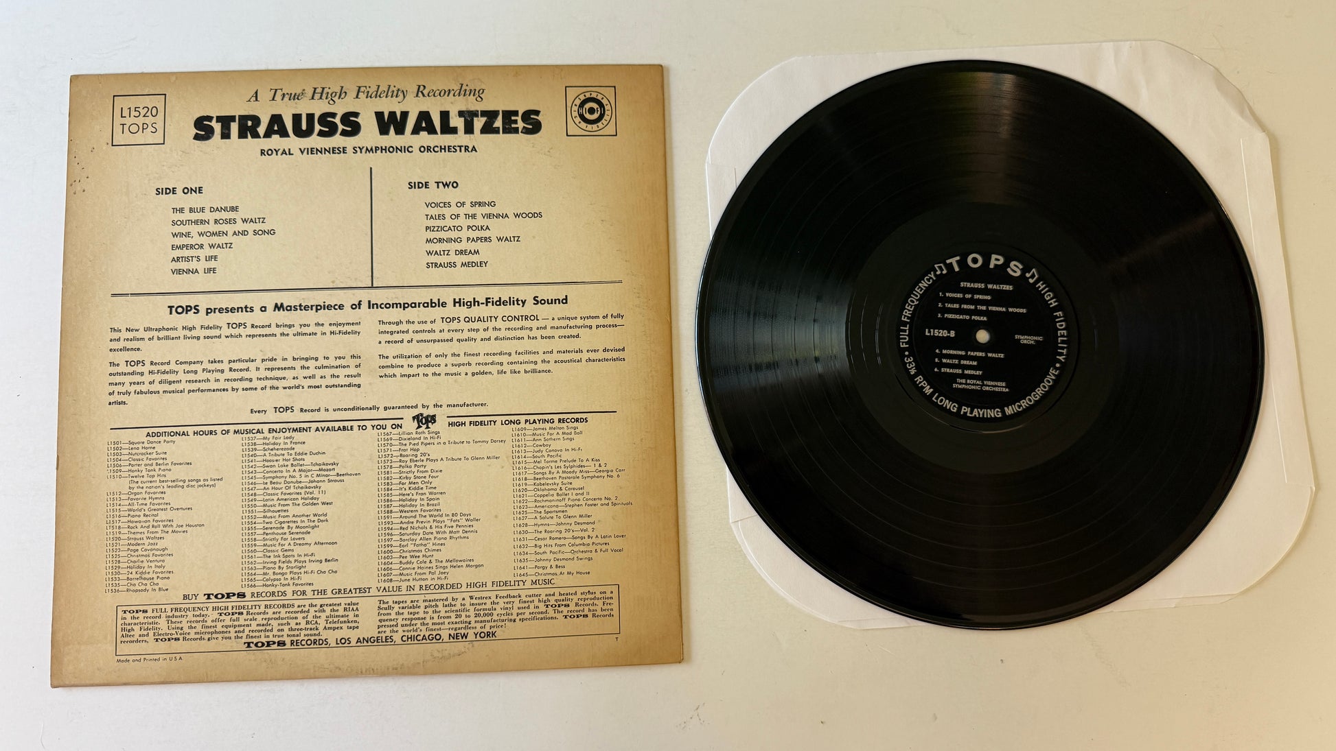 The Royal Viennese Symphonic Orchestra Strauss Waltzes Used Vinyl LP VG+\VG