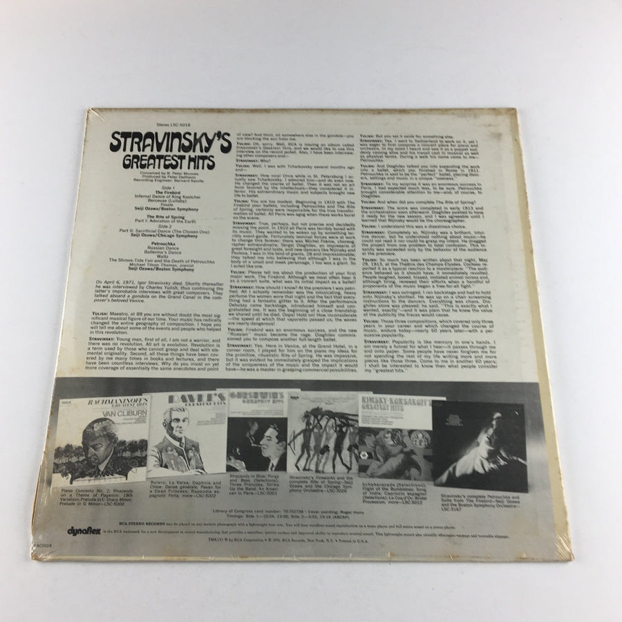 Stravinsky Ozawa Stravinsky's Greatest Hits Used Vinyl LP M\VG