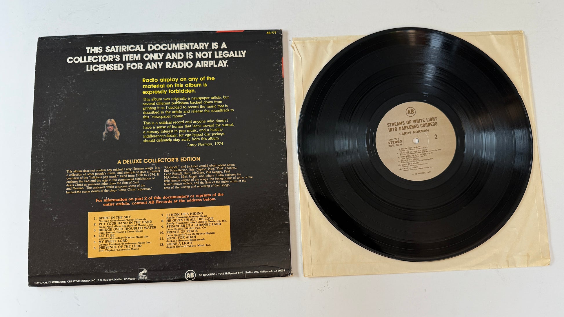 Larry Norman Streams Of White Light Into Darkened Corners (Part One) Used Vinyl LP VG+\VG
