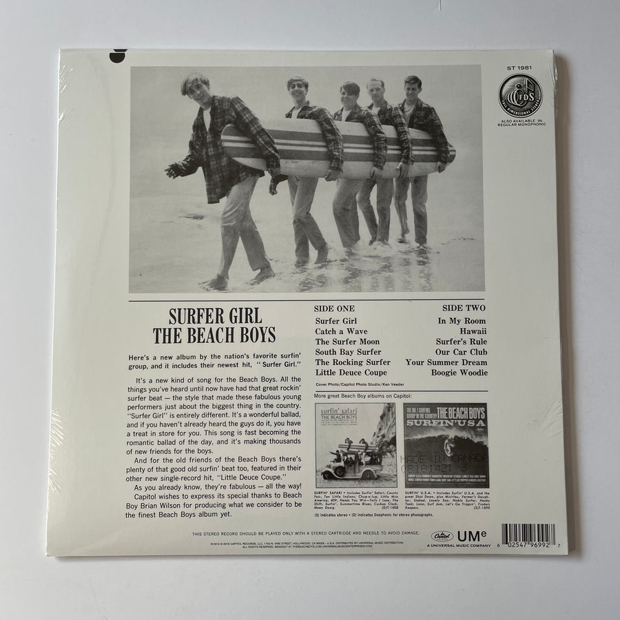 The Beach Boys Surfer Girl New Vinyl LP M\M