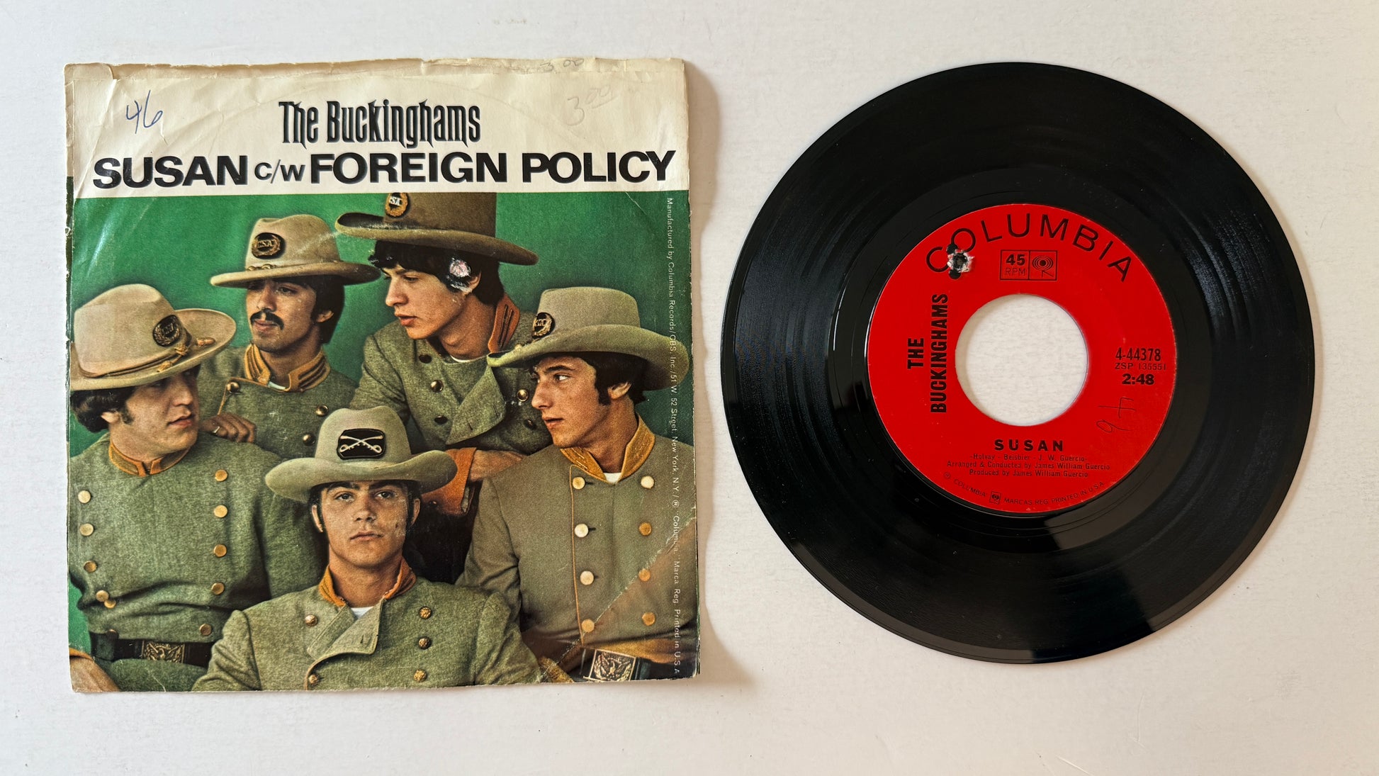 The Buckinghams Susan Used 45 RPM 7" Vinyl VG+\