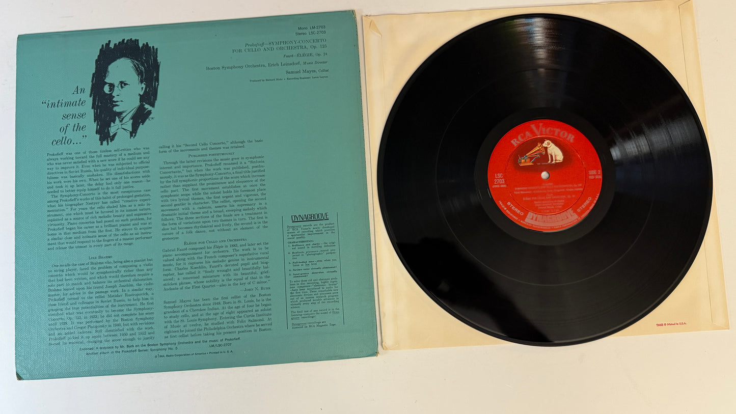 Sergei Prokofiev Symphony-Concerto For Cello And Orchestra / Élégie Used Vinyl LP VG+\VG