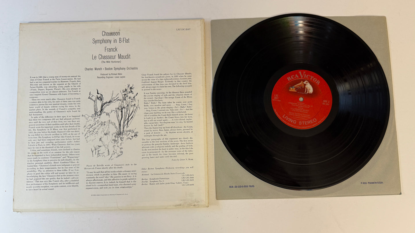 Ernest Chausson Symphony In B-Flat / Le Chasseur Maudit Used Vinyl LP VG+\VG+