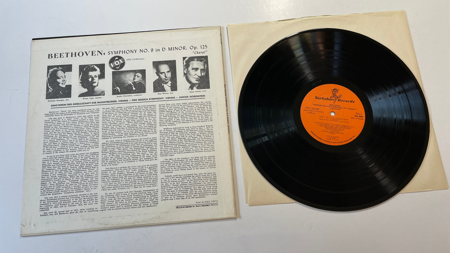 Ludwig van Beethoven Symphony No. 9 In D Minor, Op. 125 "Choral" Used Vinyl LP VG+\VG