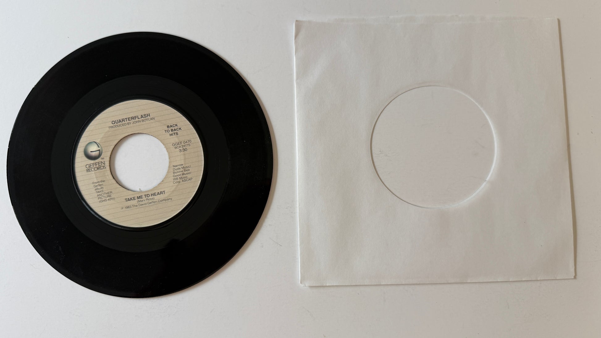 Quarterflash Take Me To Heart Used 45 RPM 7" Vinyl VG+\