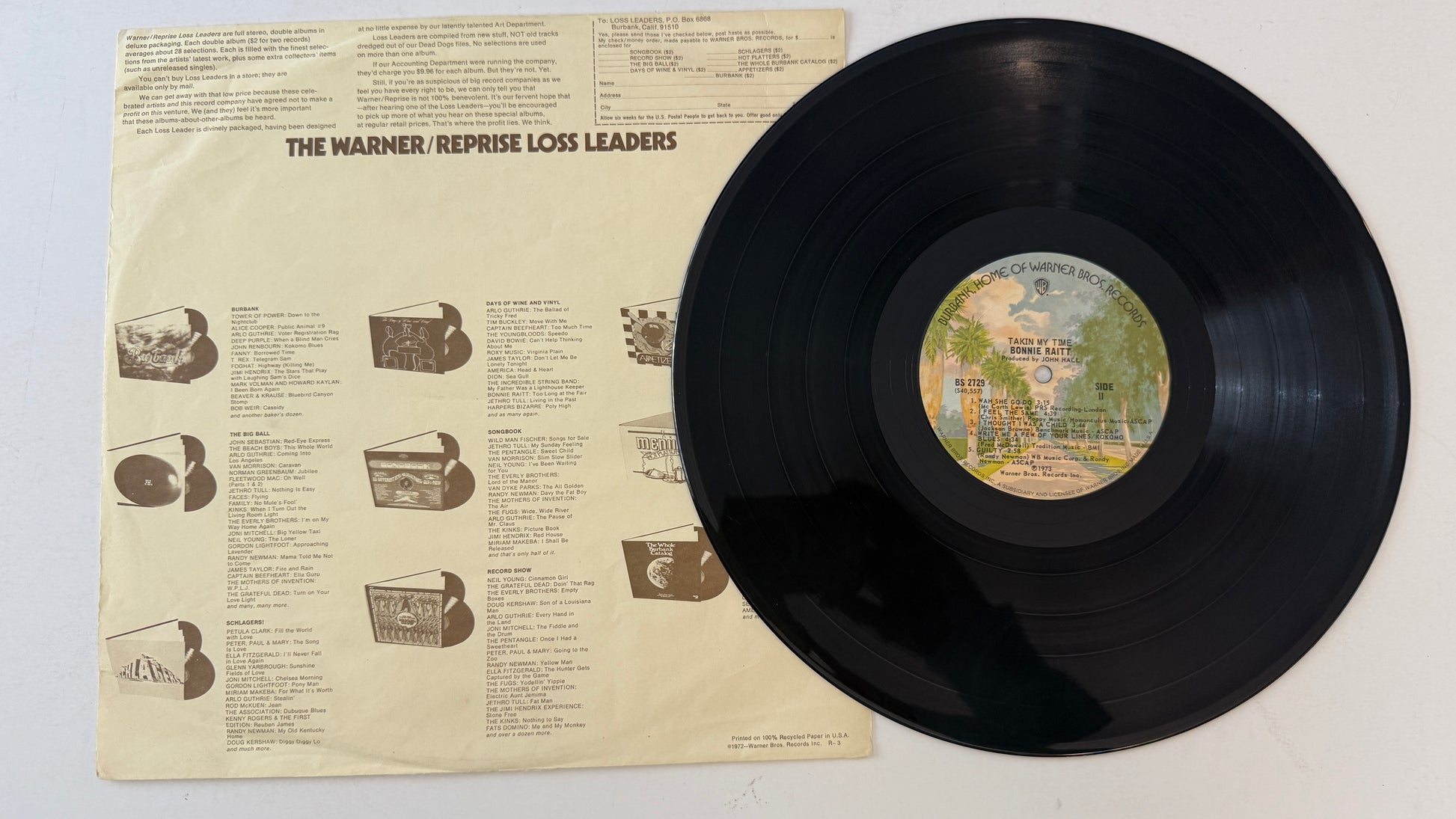 Bonnie Raitt Takin My Time Used Vinyl LP VG+\VG