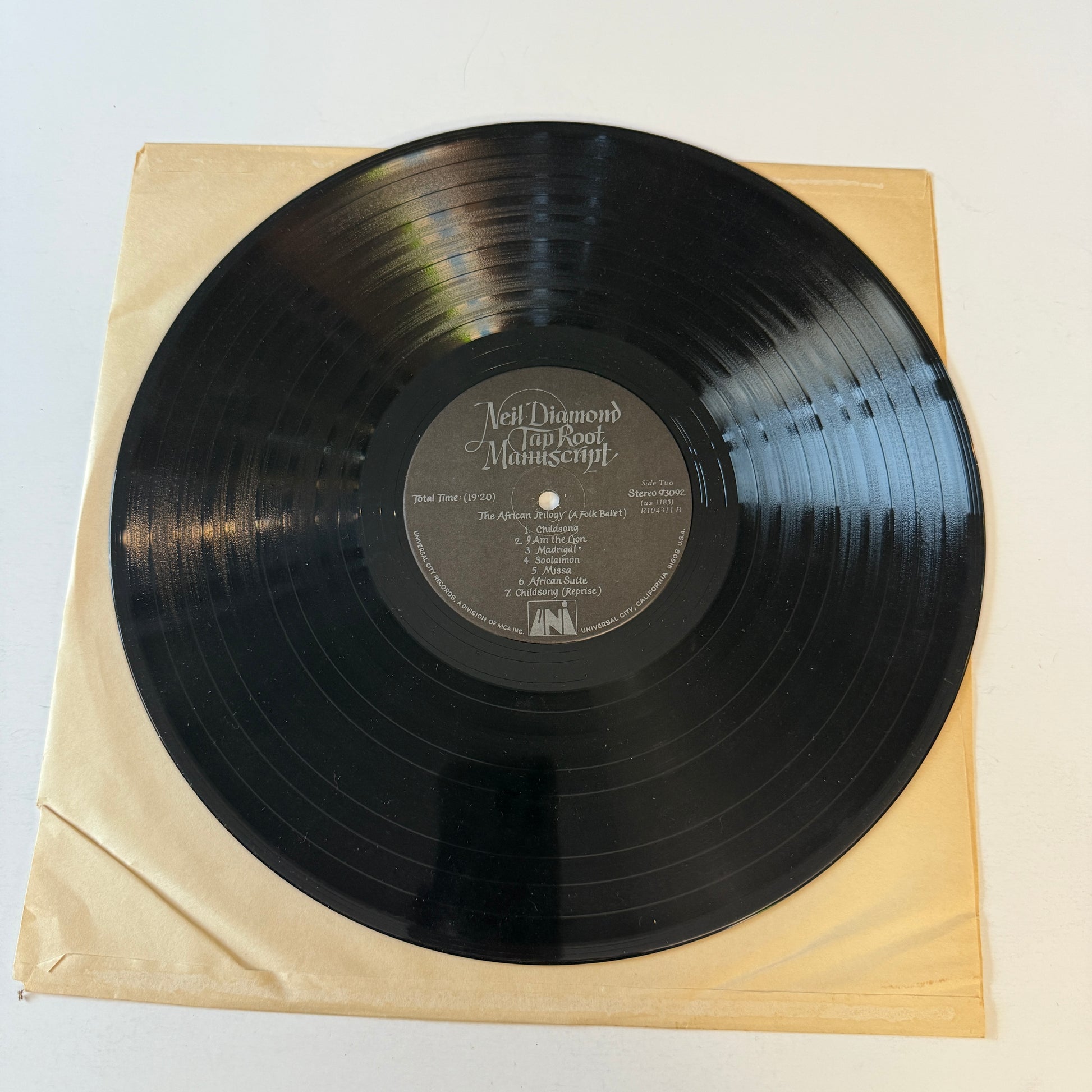 Neil Diamond Tap Root Manuscript Used Vinyl LP VG+\VG