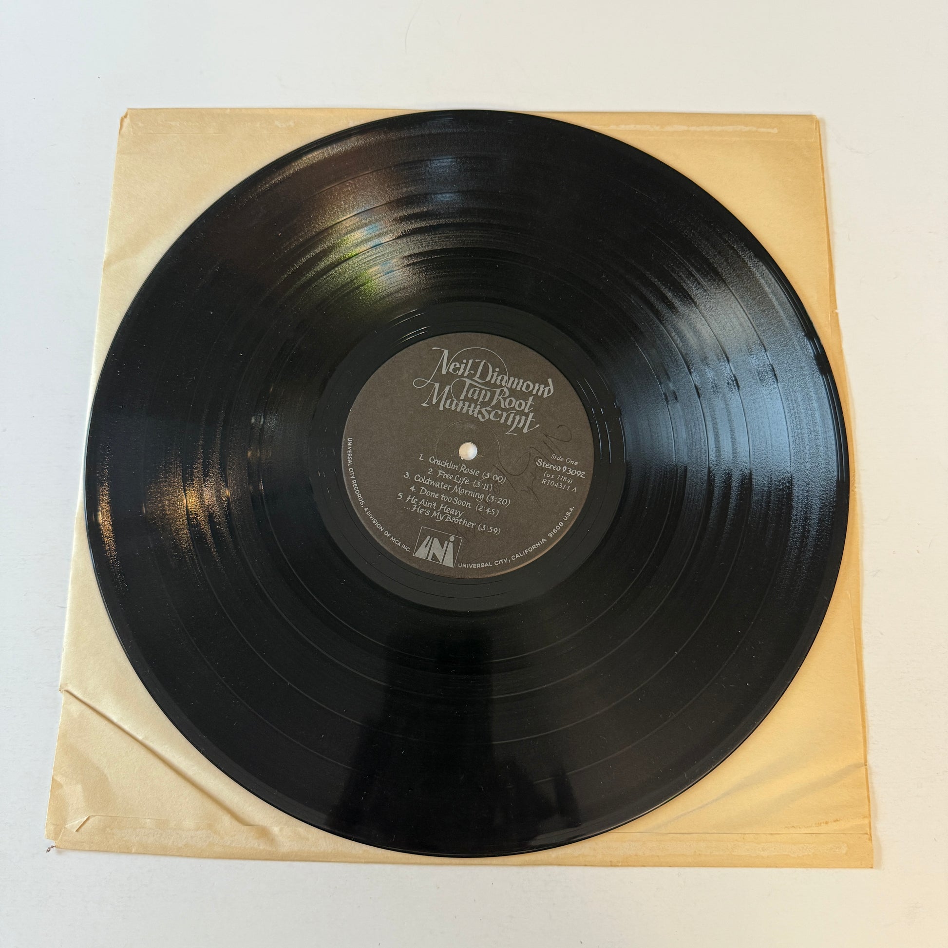 Neil Diamond Tap Root Manuscript Used Vinyl LP VG+\VG