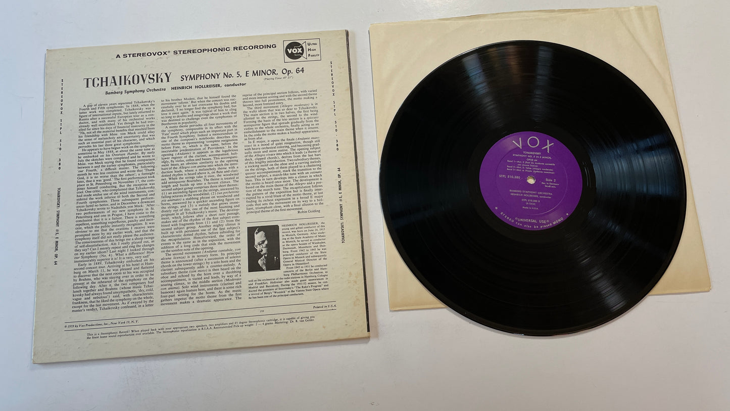 Pyotr Ilyich Tchaikovsky Tchaikovsky Symphony No. 5, in E Minor, Opus 64.. Used Vinyl LP VG+\VG+