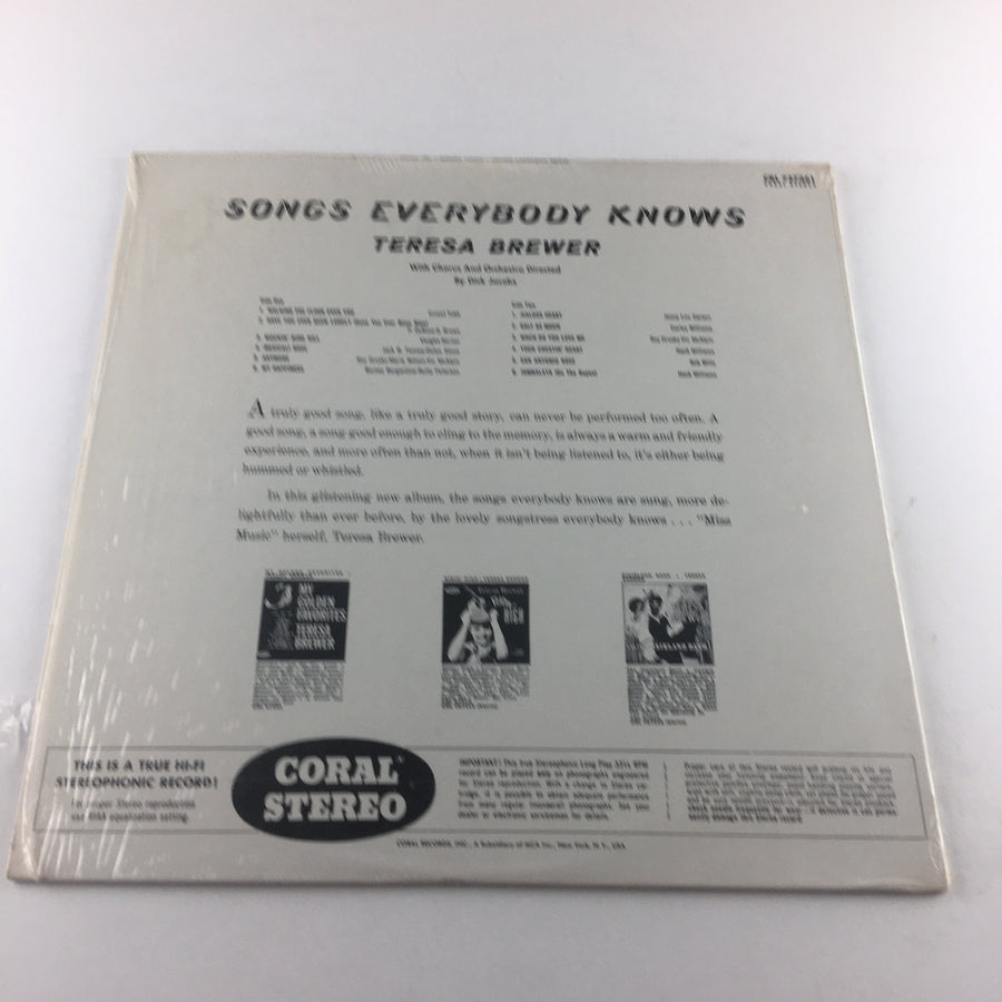 Teresa Brewer Songs Everybody Knows Used Vinyl LP VG+\VG+