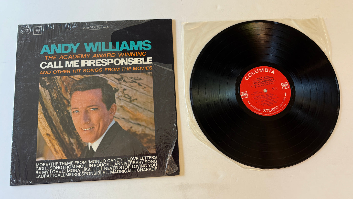 Andy Williams The Academy Award Winning Call Me Irresponsible And Other Hit Songs From The Movies Used Vinyl LP VG+\VG