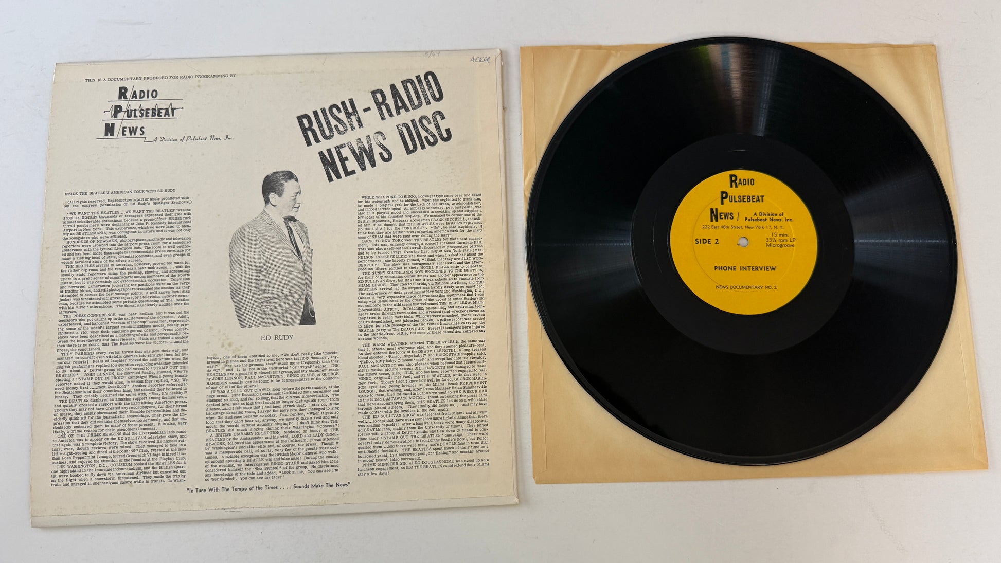 Ed Rudy The American Tour With Ed Rudy Used Vinyl LP VG\VG