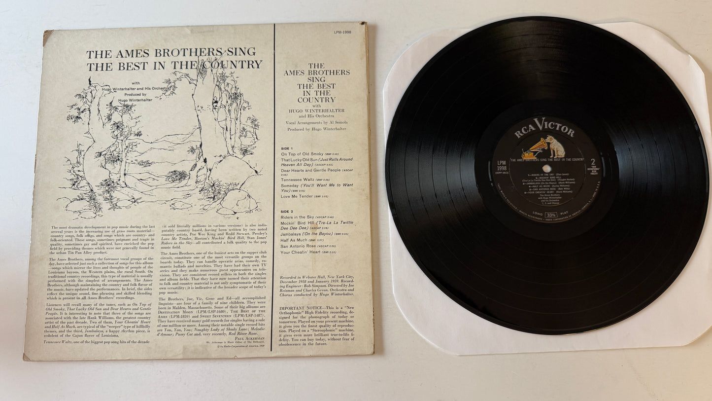 The Ames Brothers The Ames Brothers Sing The Best In The Country Used Vinyl LP VG+\VG