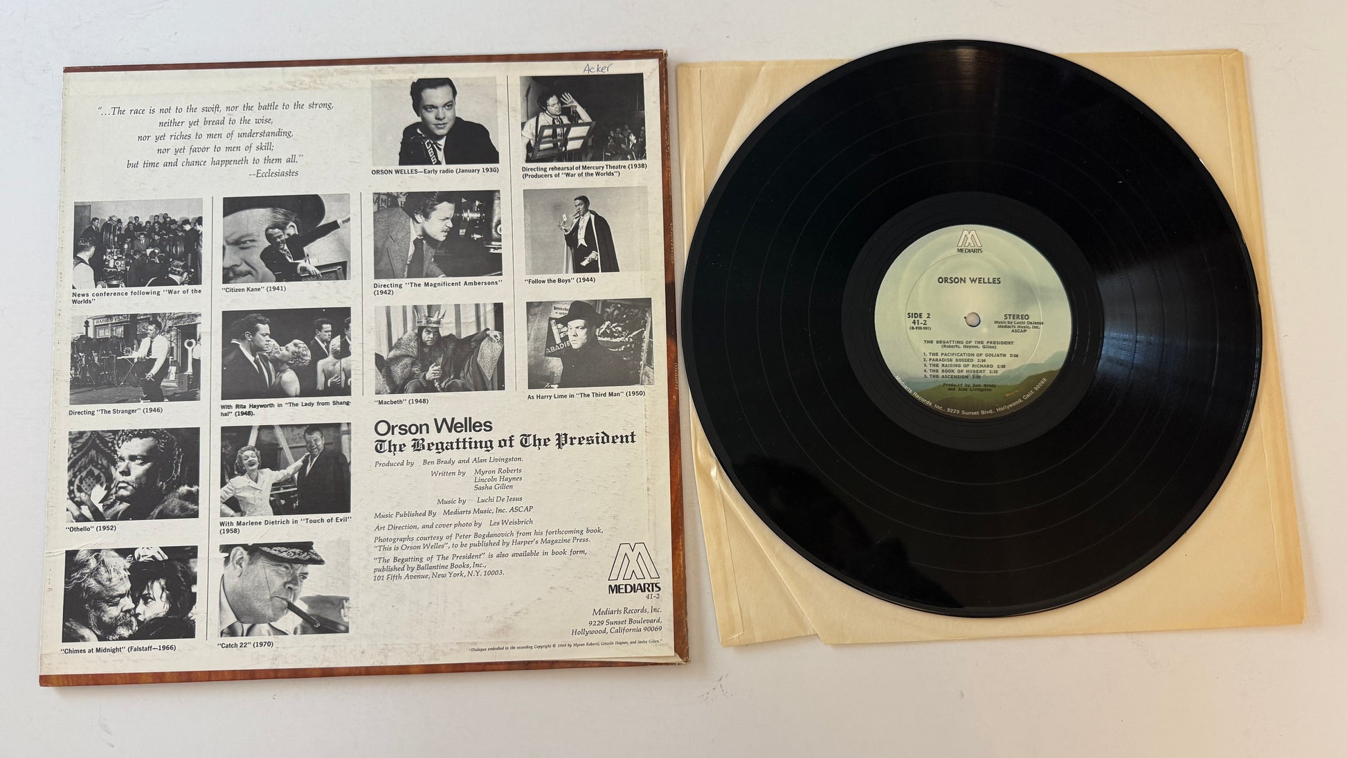 Orson Welles The Begatting Of The President Used Vinyl LP VG+\VG