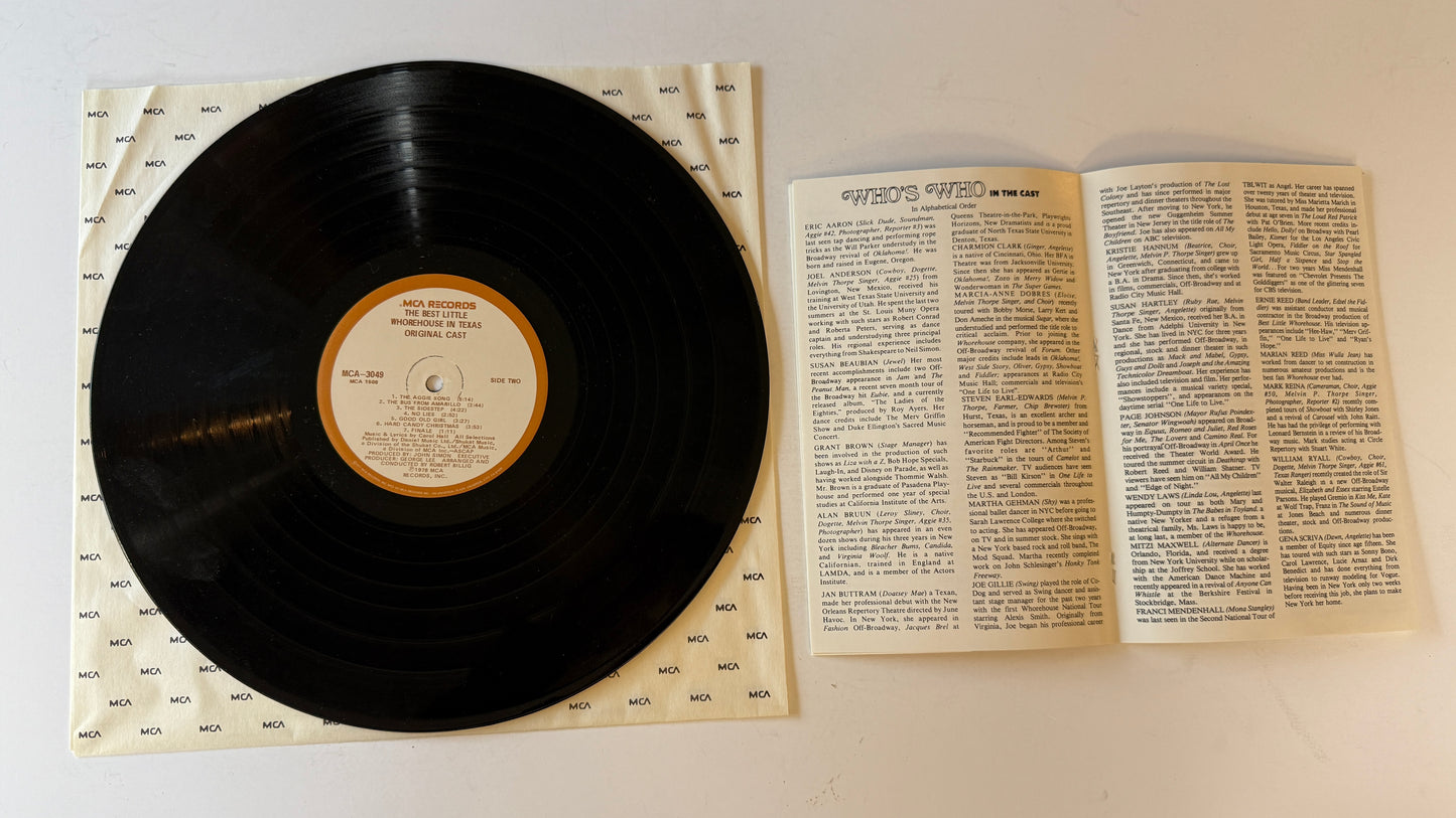 "The Best Little Whorehouse In Texas" Cast The Best Little Whorehouse In Texas Used Vinyl LP VG+\VG