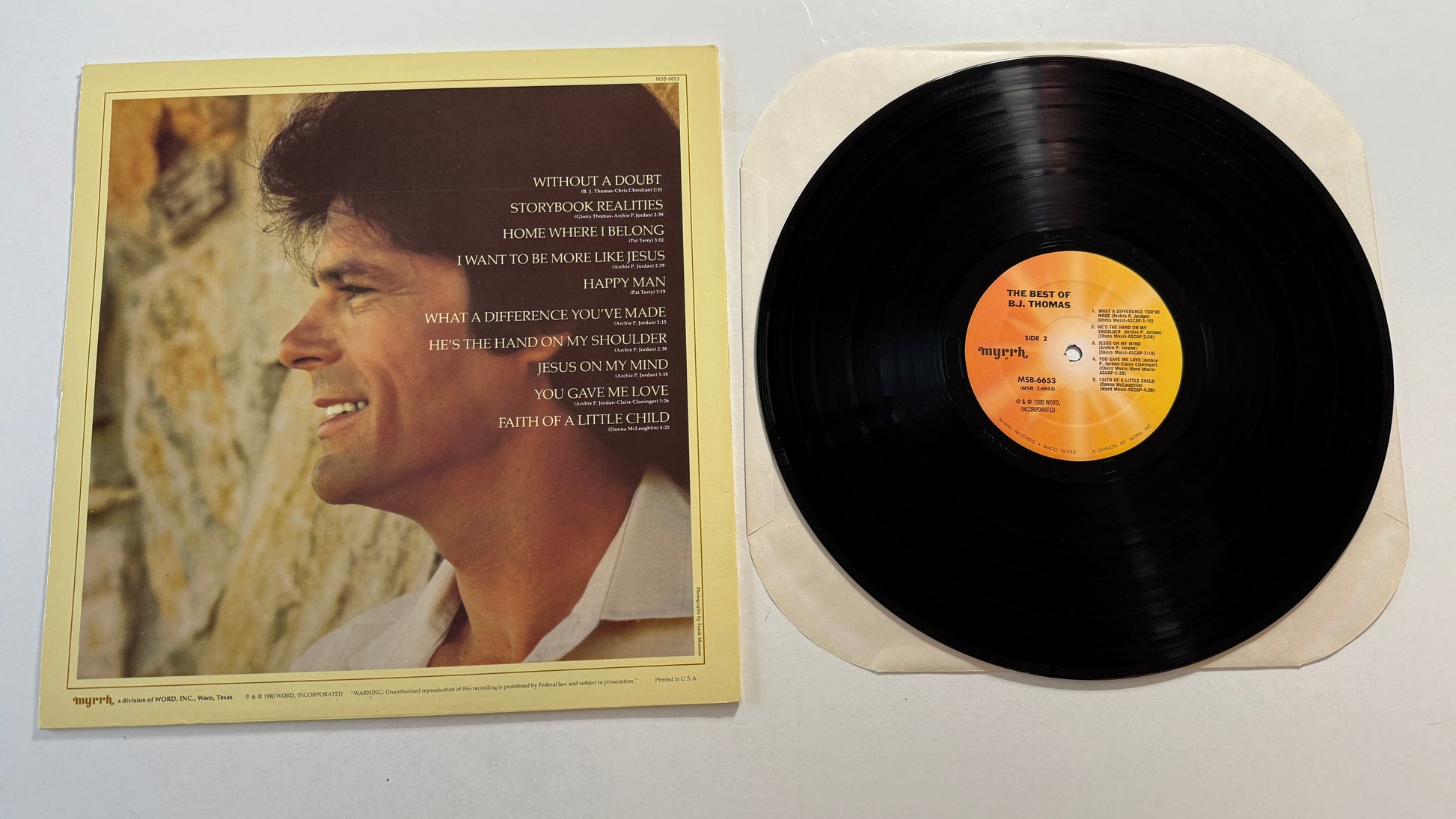 B.J. Thomas The Best Of Used Vinyl LP VG+\VG+
