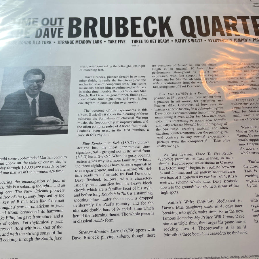 The Dave Brubeck Quartet Time Out New Vinyl LP M\M