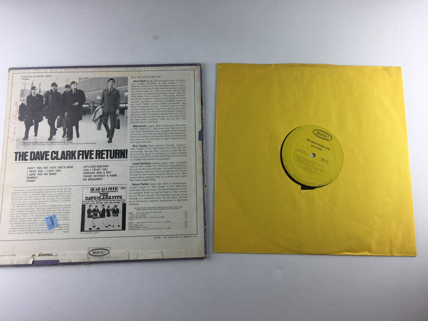 The Dave Clark Five The Dave Clark Five Return! Used Vinyl LP VG\G+