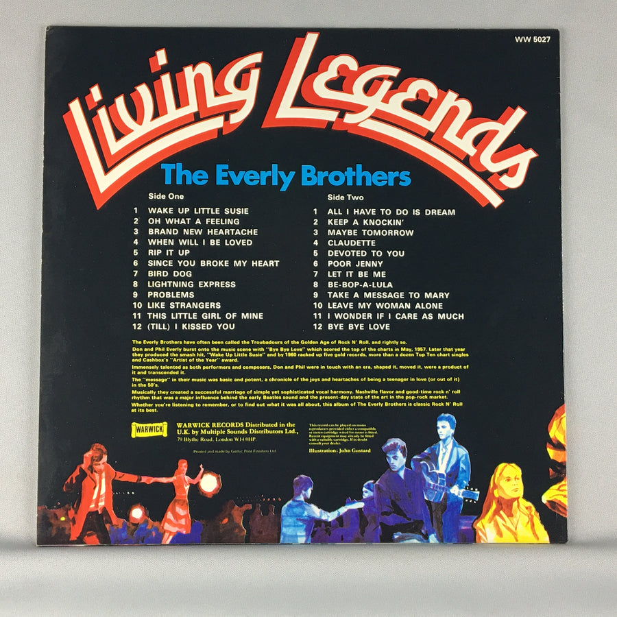 The Everly Brothers ‎ Living Legends - Import Used Vinyl LP VG+\VG+