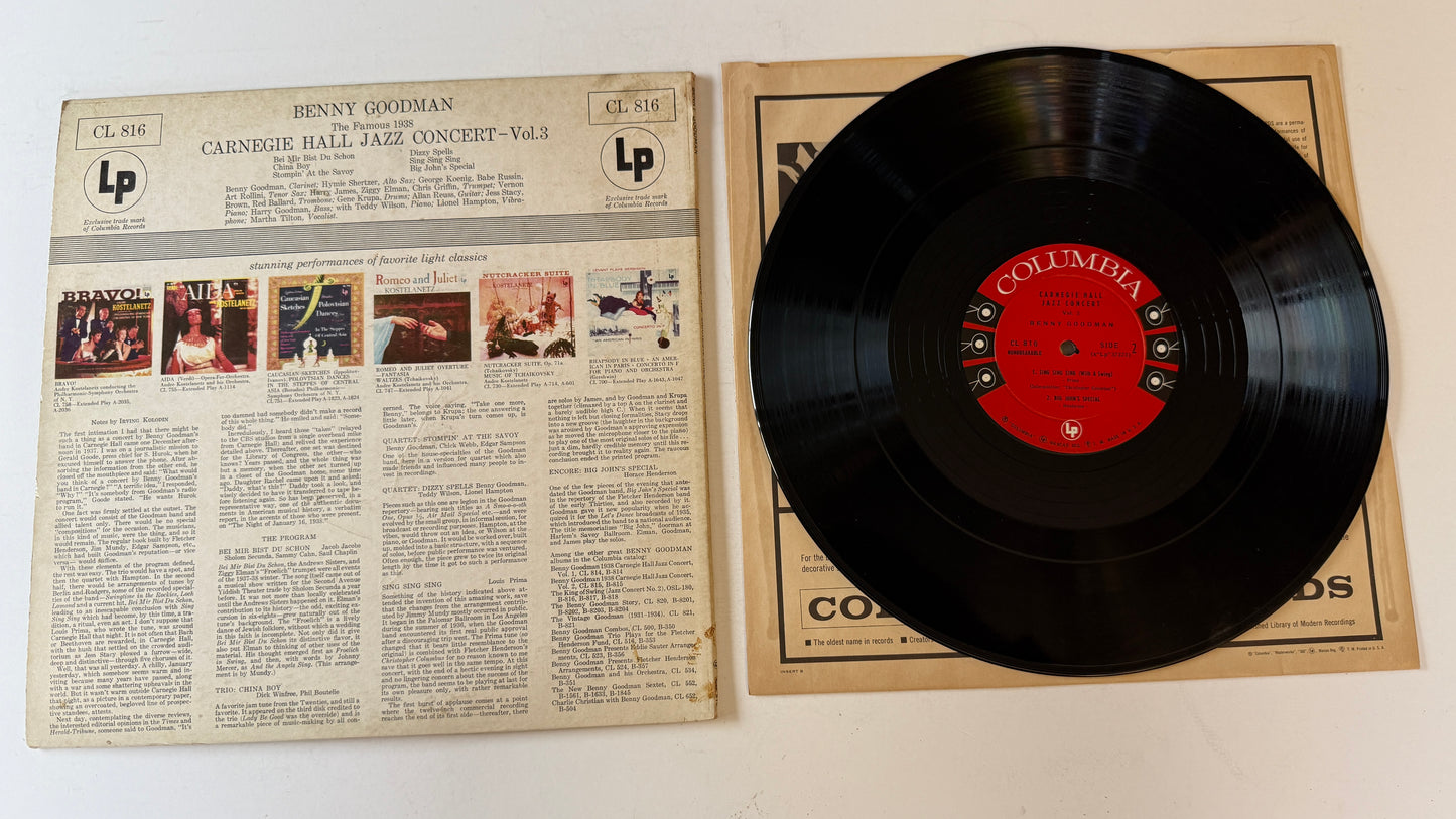 Benny Goodman The Famous 1938 Carnegie Hall Jazz Concert Vol.3 Used Vinyl LP VG\VG
