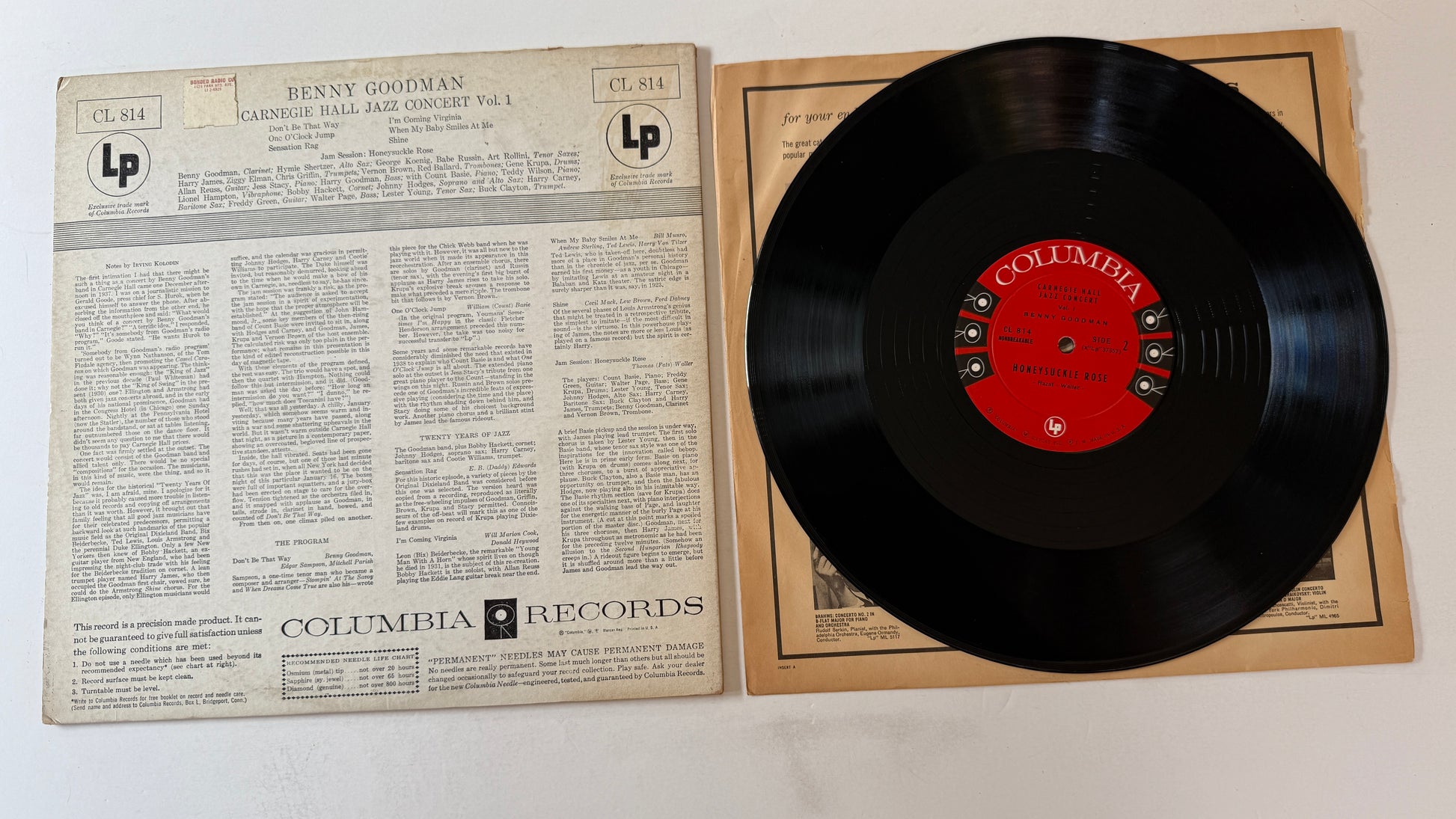 Benny Goodman The Famous 1938 Carnegie Hall Jazz Concert Used Vinyl LP VG+\VG