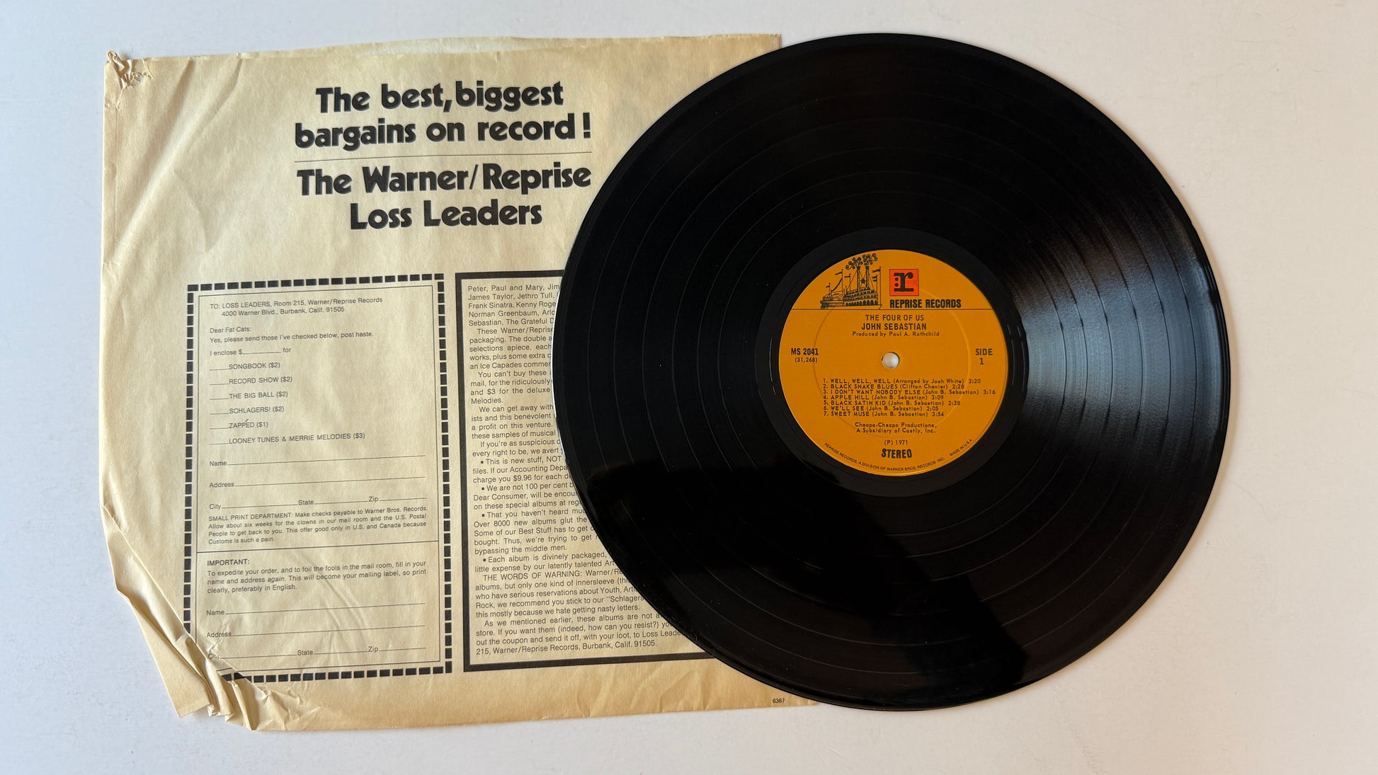John Sebastian The Four Of Us Used Vinyl LP VG+\VG