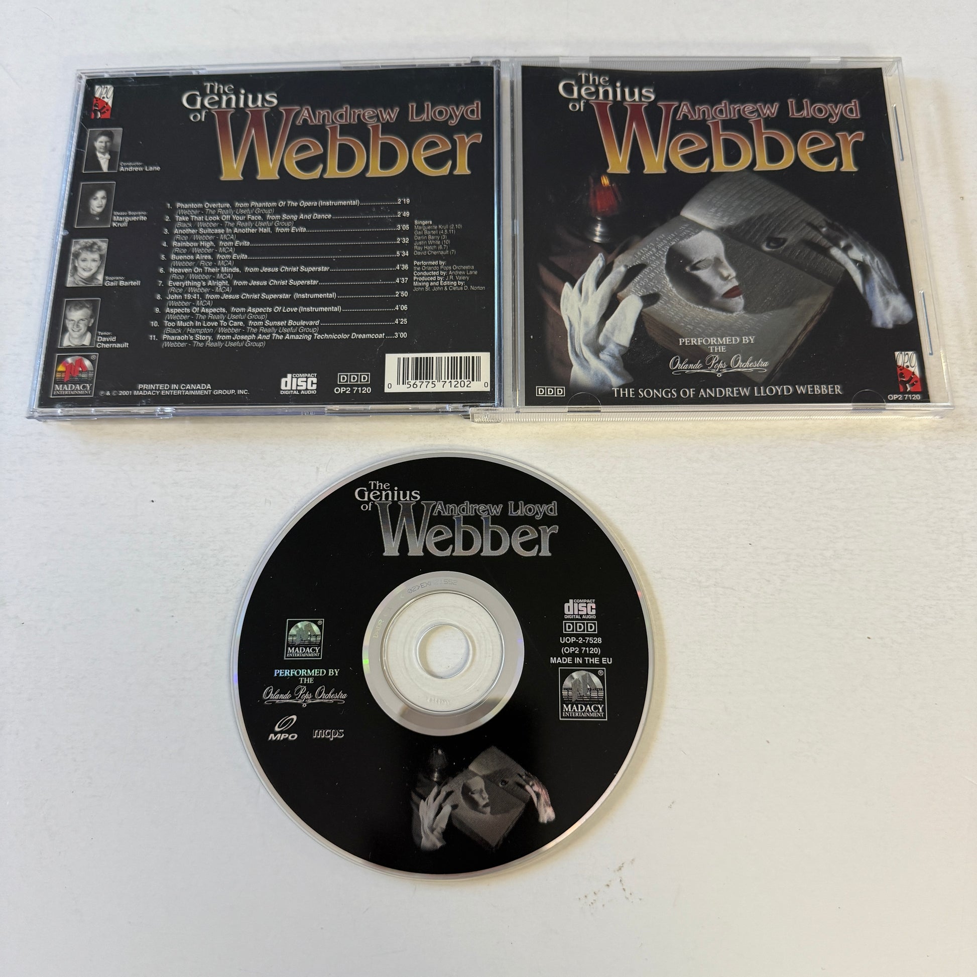 Orlando Pops Orchestra The Genius of Andrew Lloyd Webber Used CD VG+\VG+