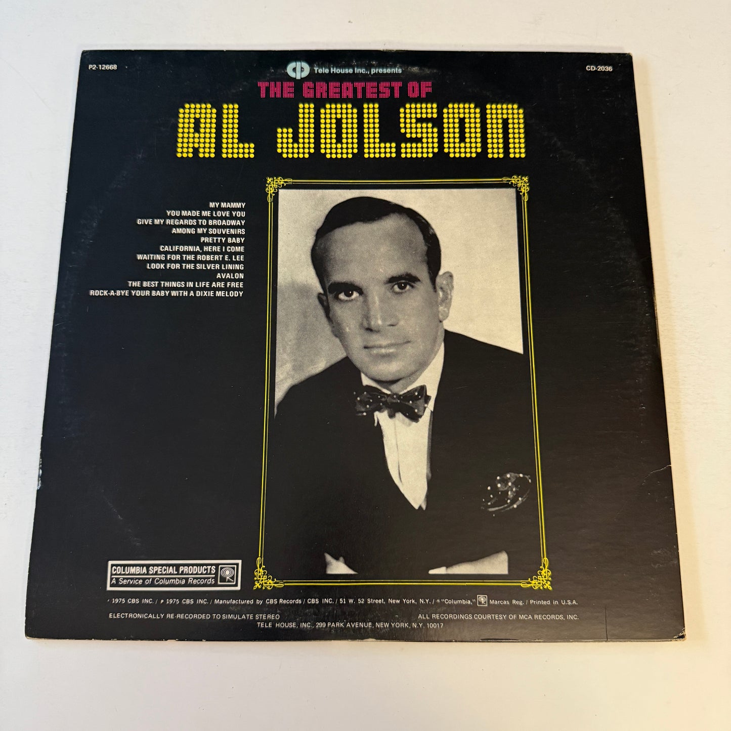 Al Jolson The Greatest Of Al Jolson Used Vinyl 2LP VG+\VG