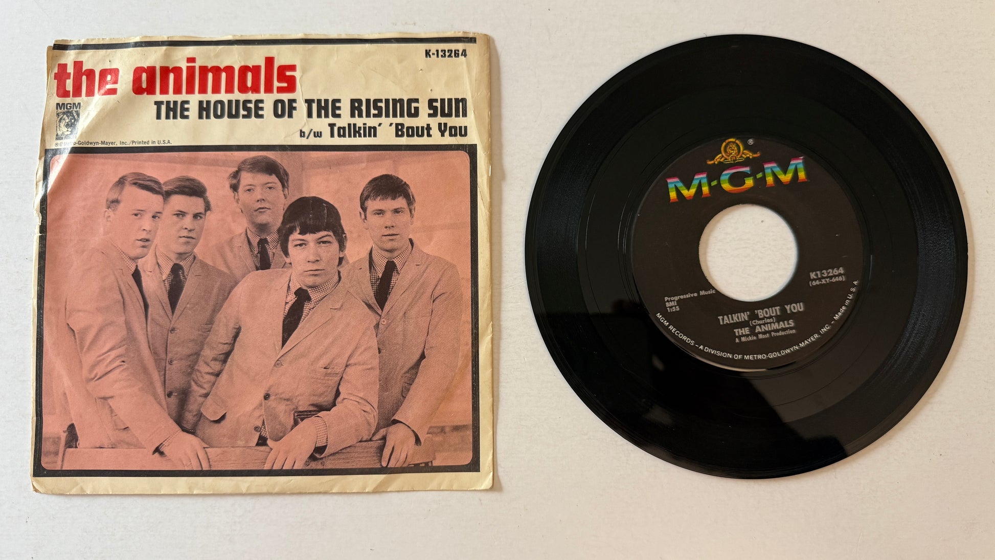 The Animals The House Of The Rising Sun Used 45 RPM 7" Vinyl VG+\