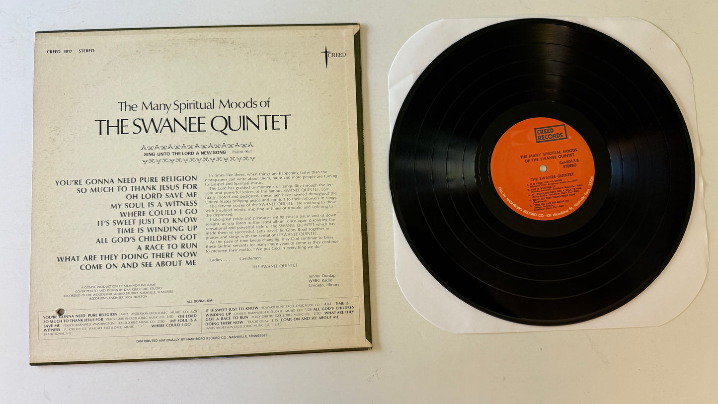 The Swanee Quintet The Many Spiritual Moods Used Vinyl LP VG+\VG