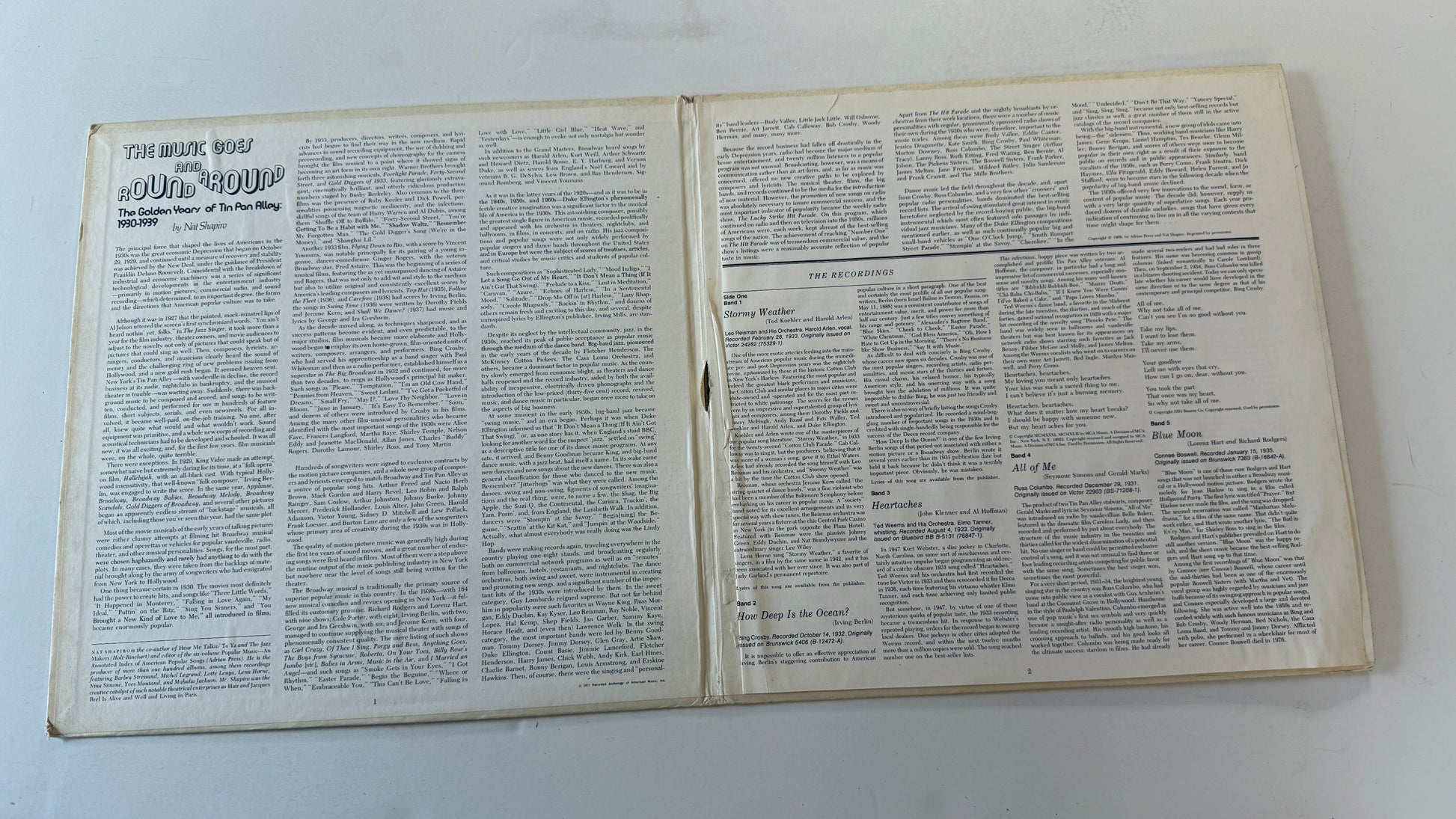 Various The Music Goes Round And Around - The Golden Years Of Tin Pan Alley: 1930-1939 Used Vinyl LP VG+\VG