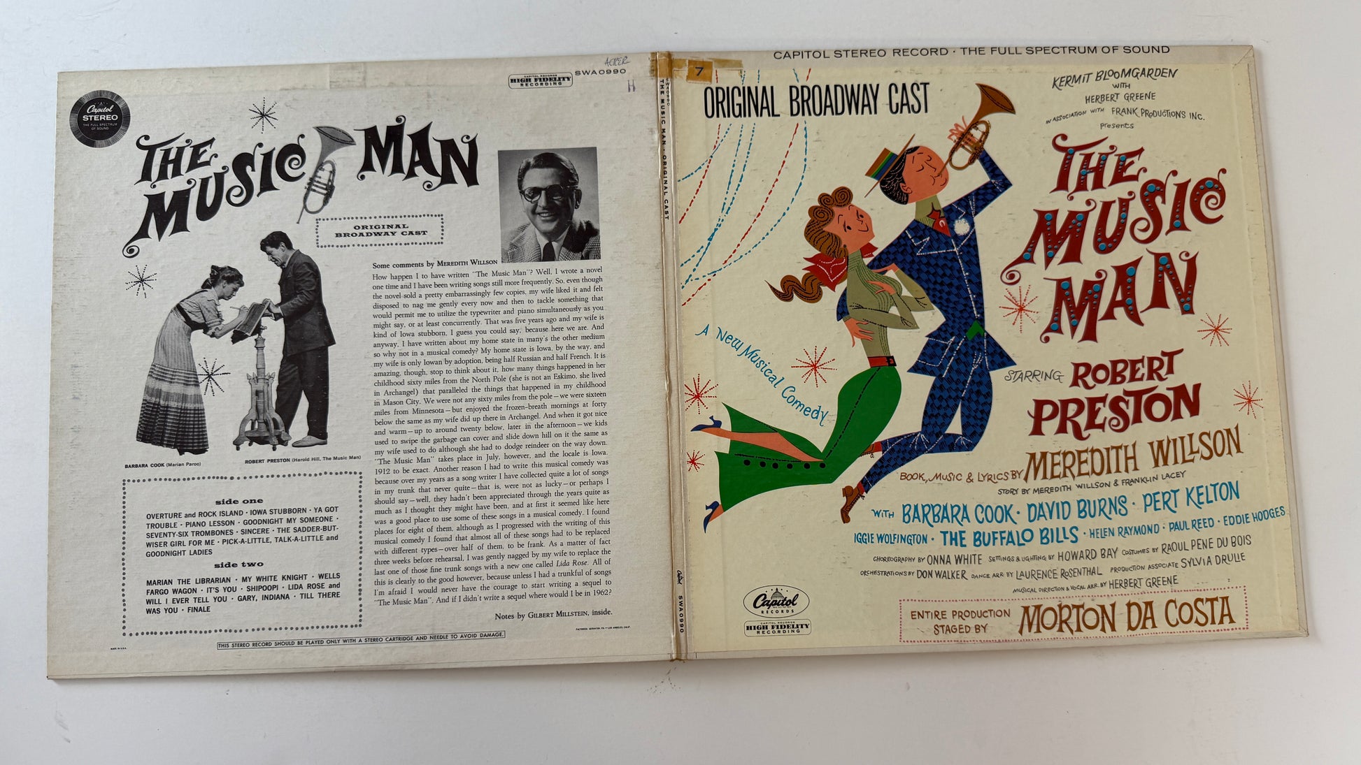 Meredith Willson The Music Man - Original Broadway Cast Used Vinyl LP VG+\VG