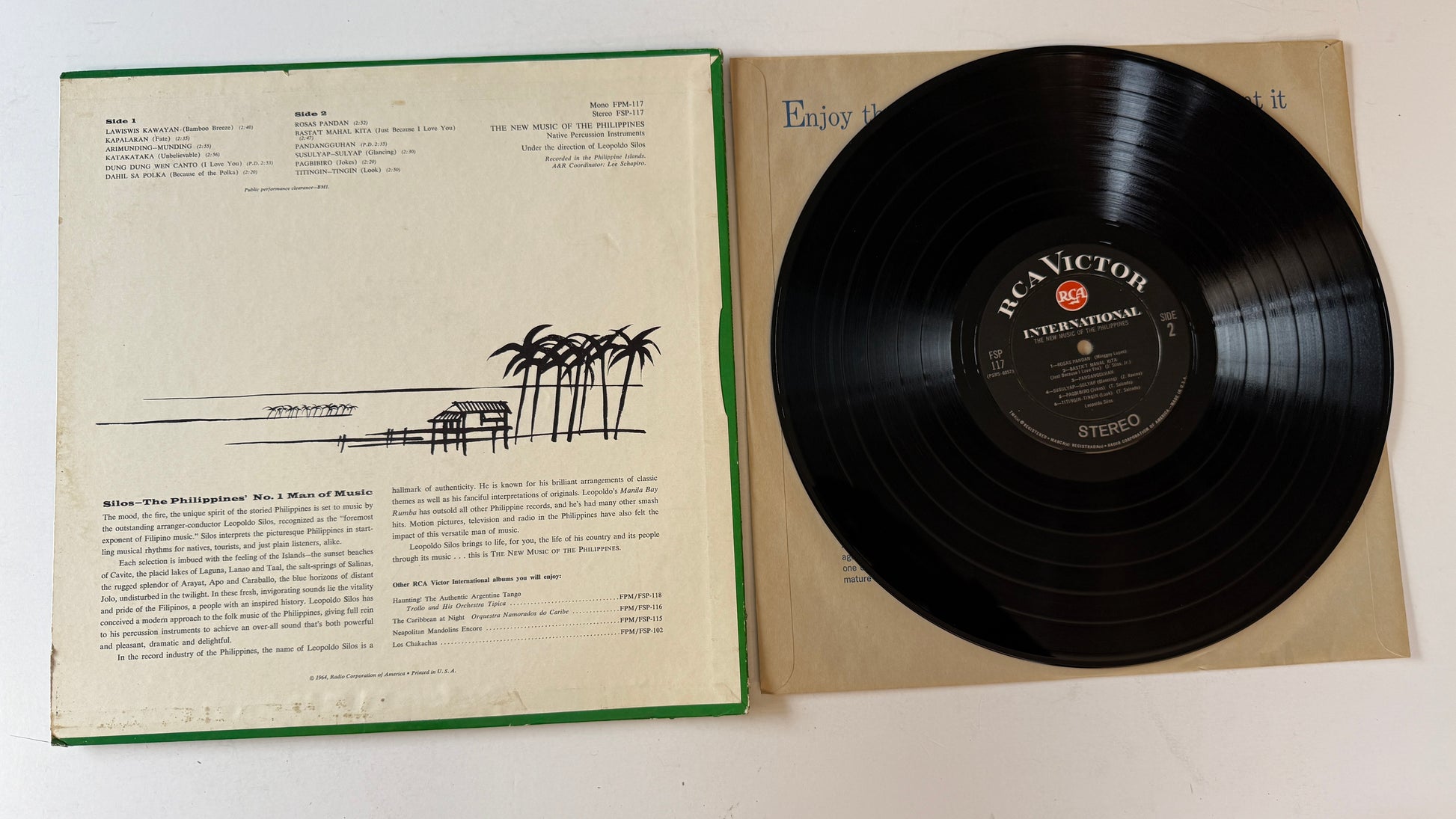 Leopoldo Silos The New Music Of The Philippines - Native Percussion Instruments Used Vinyl LP VG+\VG