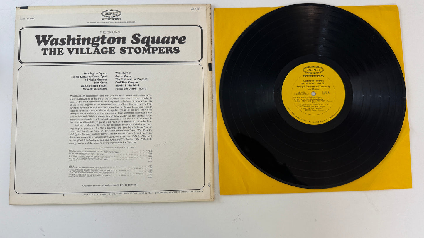 The Village Stompers The Original Washington Square Used Vinyl LP VG+\VG+