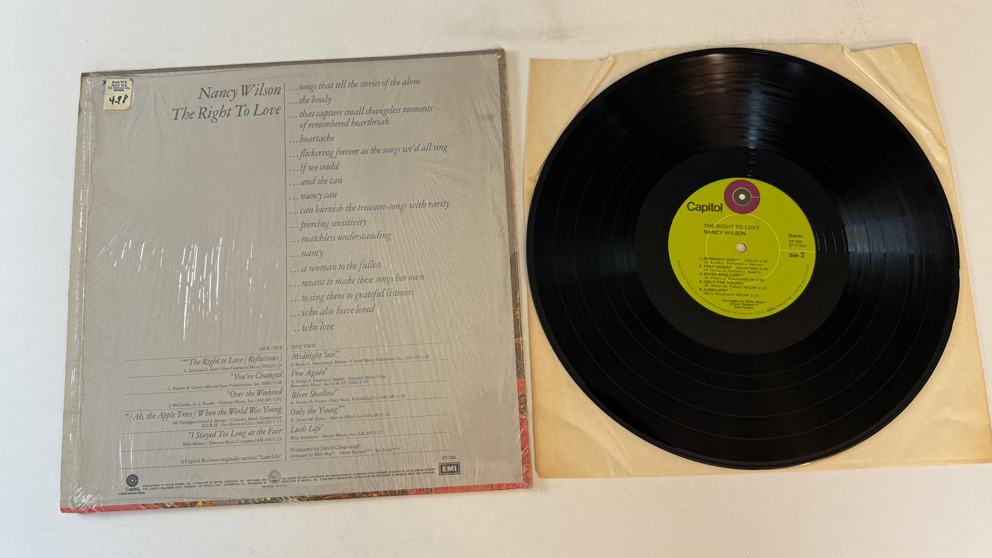 Nancy Wilson The Right To Love Used Vinyl LP VG+\VG+