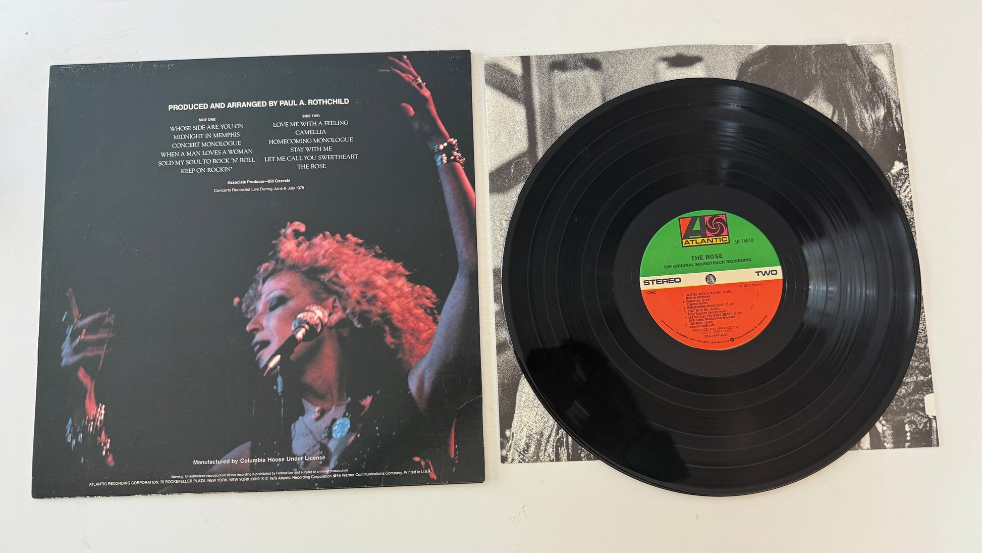 Bette Midler The Rose - The Original Soundtrack Recording Used Vinyl LP VG+\VG