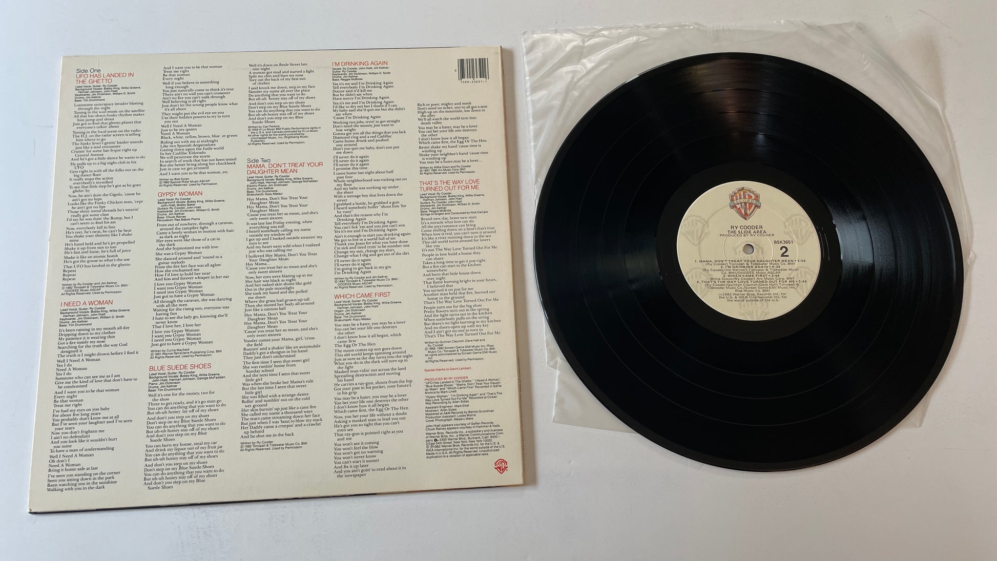 Ry Cooder The Slide Area Used Vinyl LP VG+\VG+