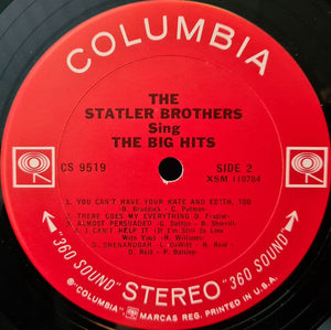 The Statler Brothers Sing The Big Hits Used Vinyl LP VG+\VG+