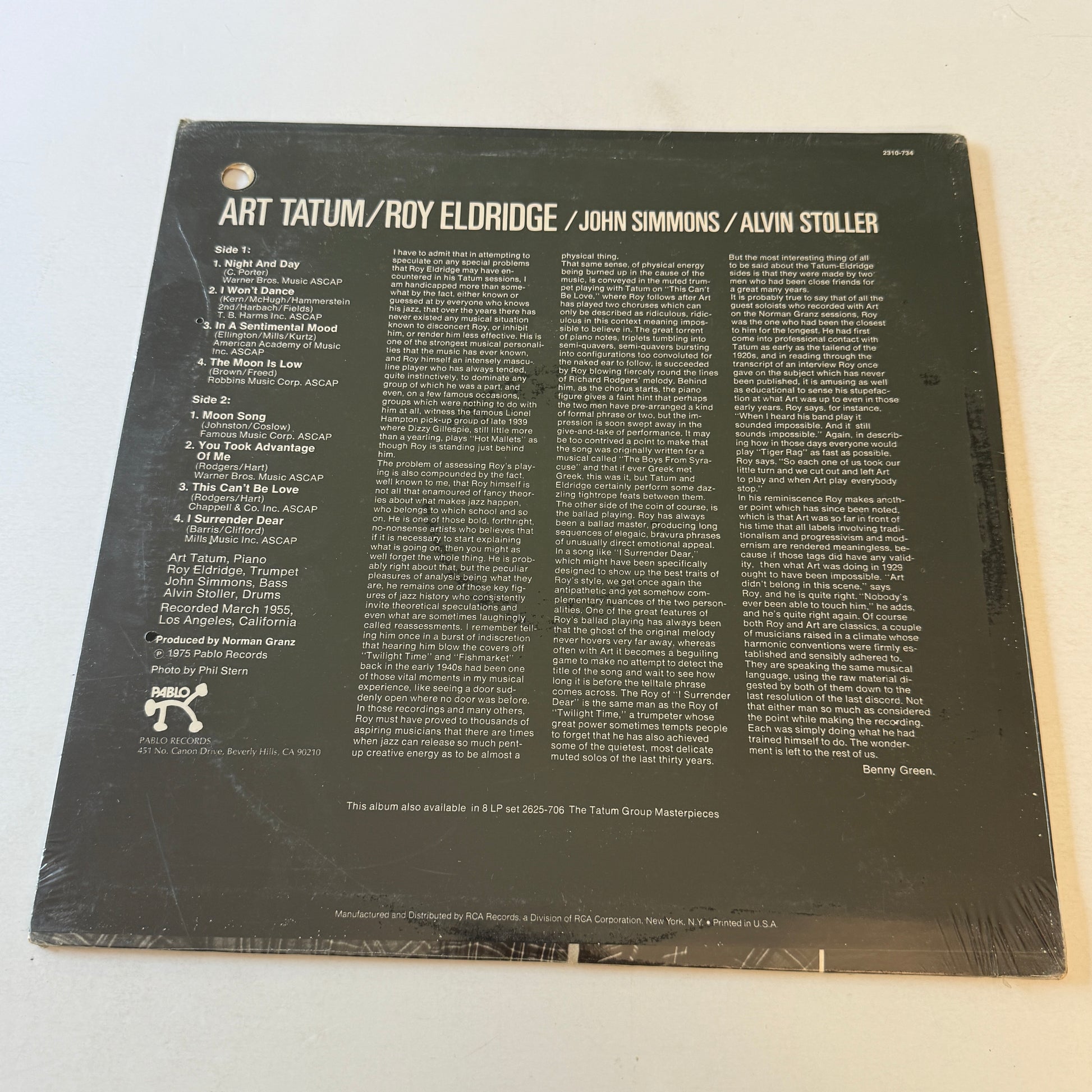 Art Tatum The Tatum Group Masterpieces Used Vinyl LP VG\VG+