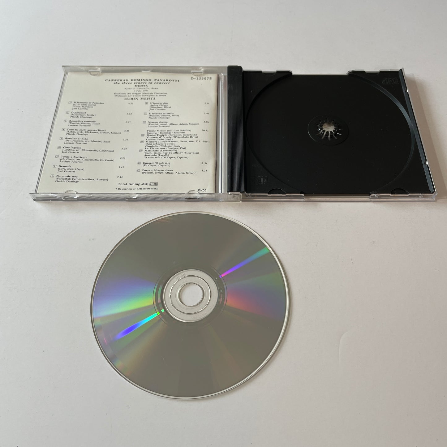 José Carreras The Three Tenors in Concert Used CD VG+\VG+