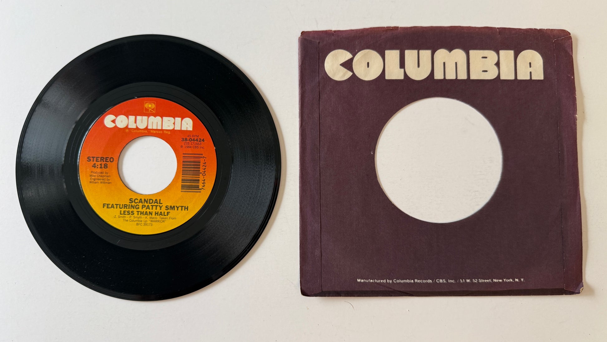 Scandal The Warrior Used 45 RPM 7" Vinyl VG+\