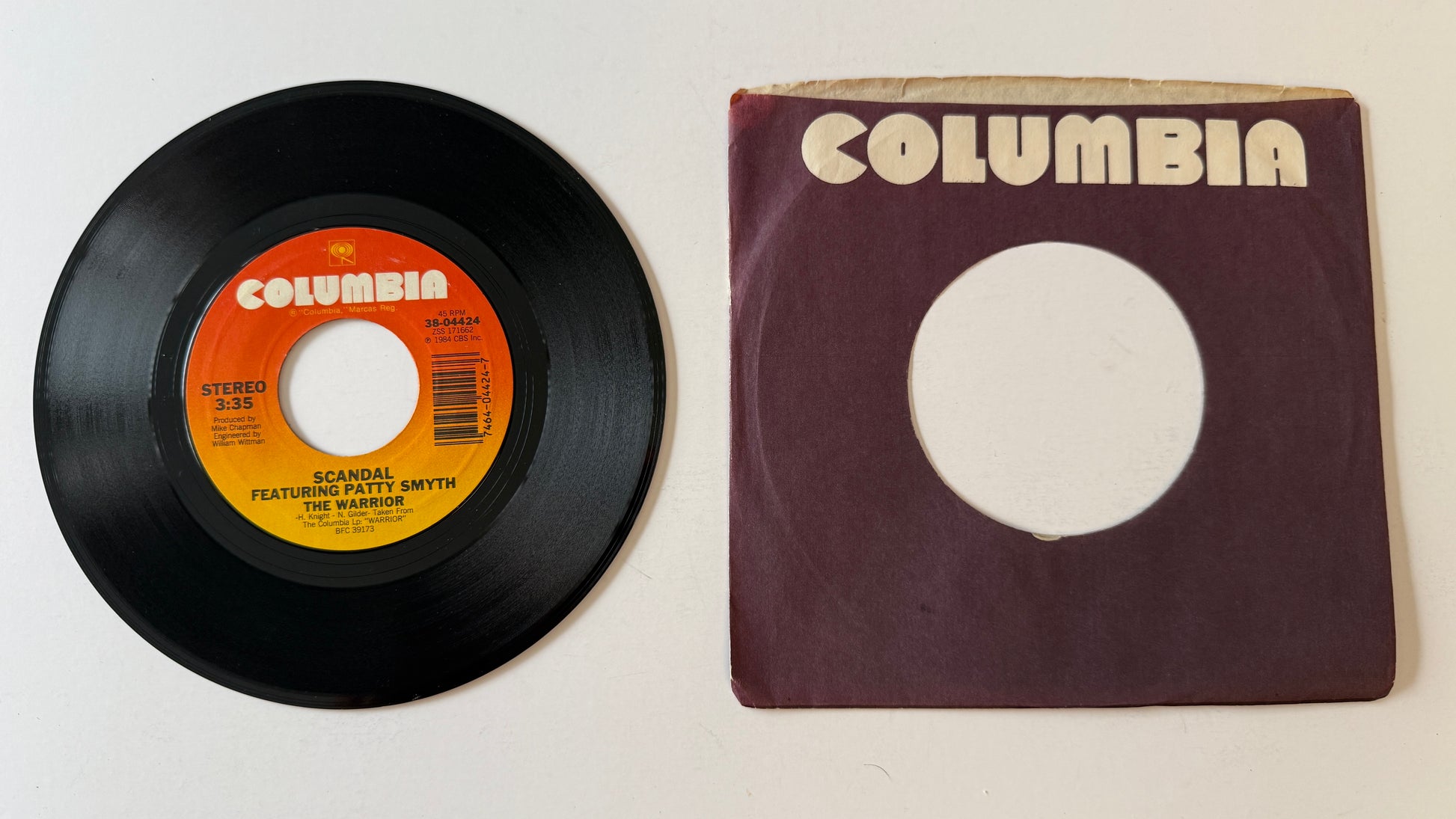 Scandal The Warrior Used 45 RPM 7" Vinyl VG+\