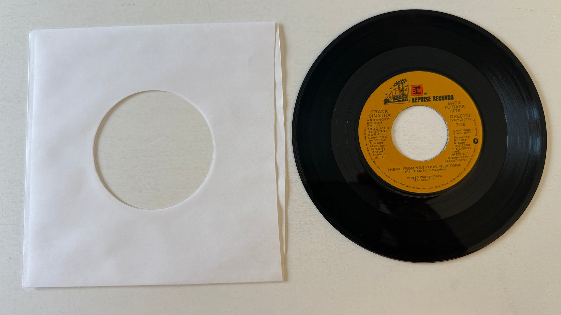 Frank Sinatra Theme From New York, New York / You And Me (We Wanted It All) Used 45 RPM 7" Vinyl VG+\