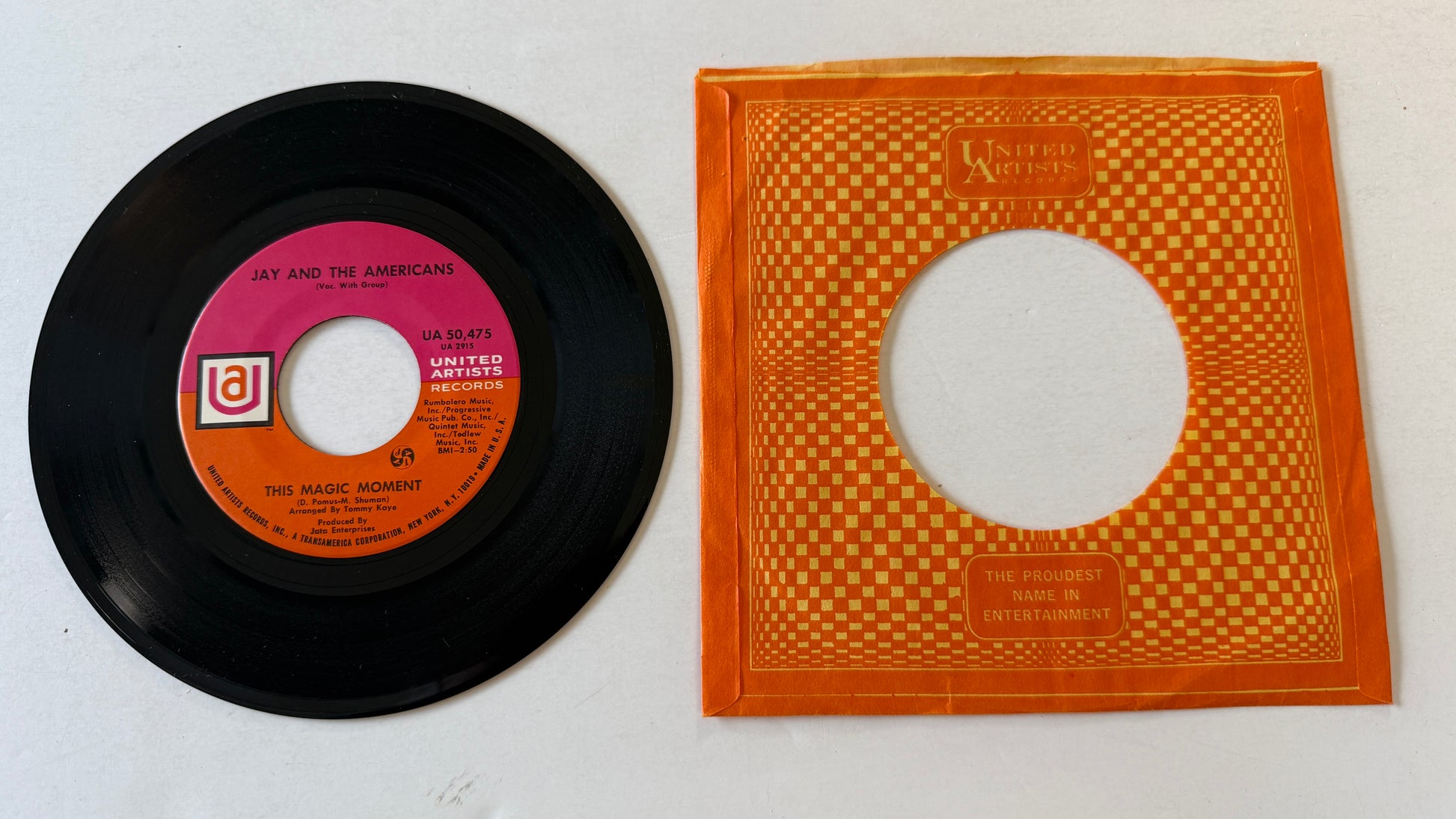 Jay & The Americans This Magic Moment Used 45 RPM 7" Vinyl VG+\VG+