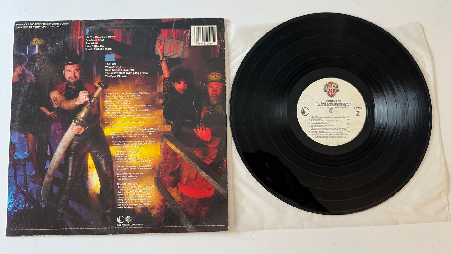Johnny Lee 'Til The Bars Burn Down Used Vinyl LP VG+\VG