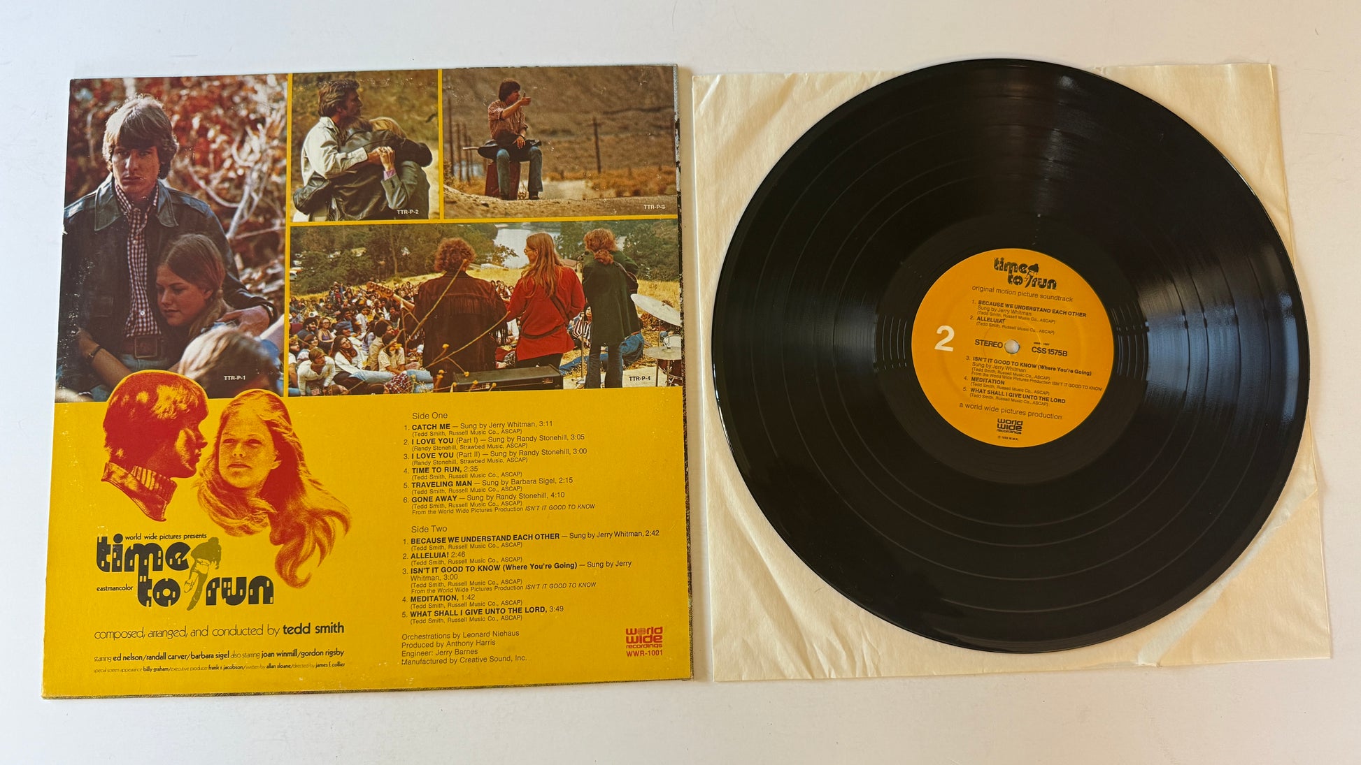 Tedd Smith Time To Run (Original Soundtrack) Used Vinyl LP VG+\VG