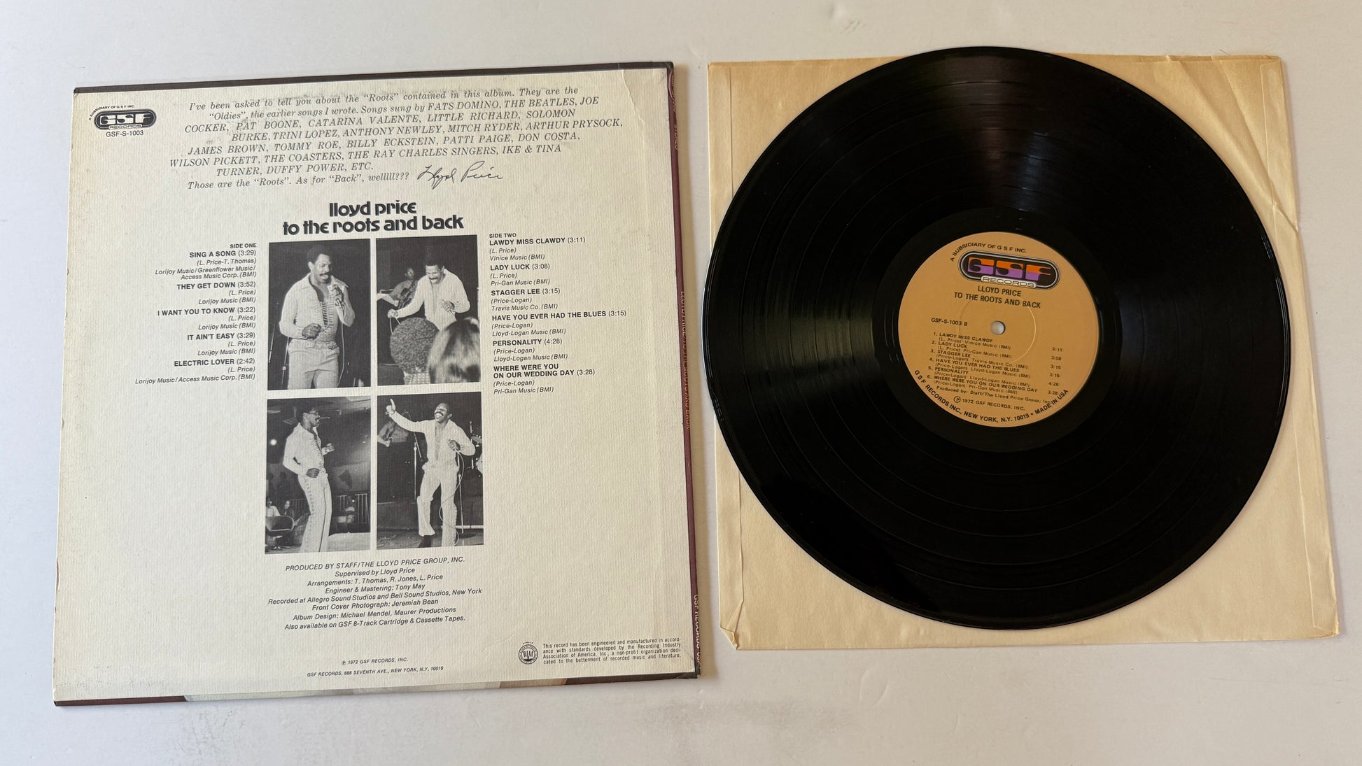 Lloyd Price To The Roots And Back Used Vinyl LP VG+\VG